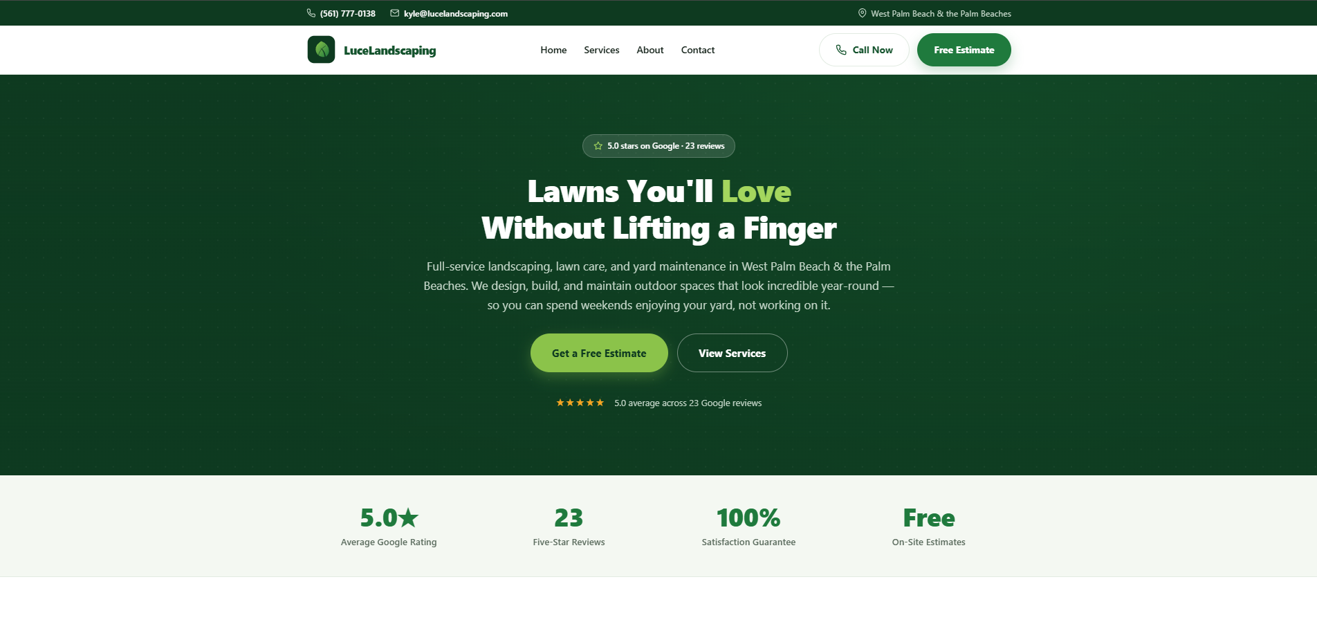 LuceLandscaping website