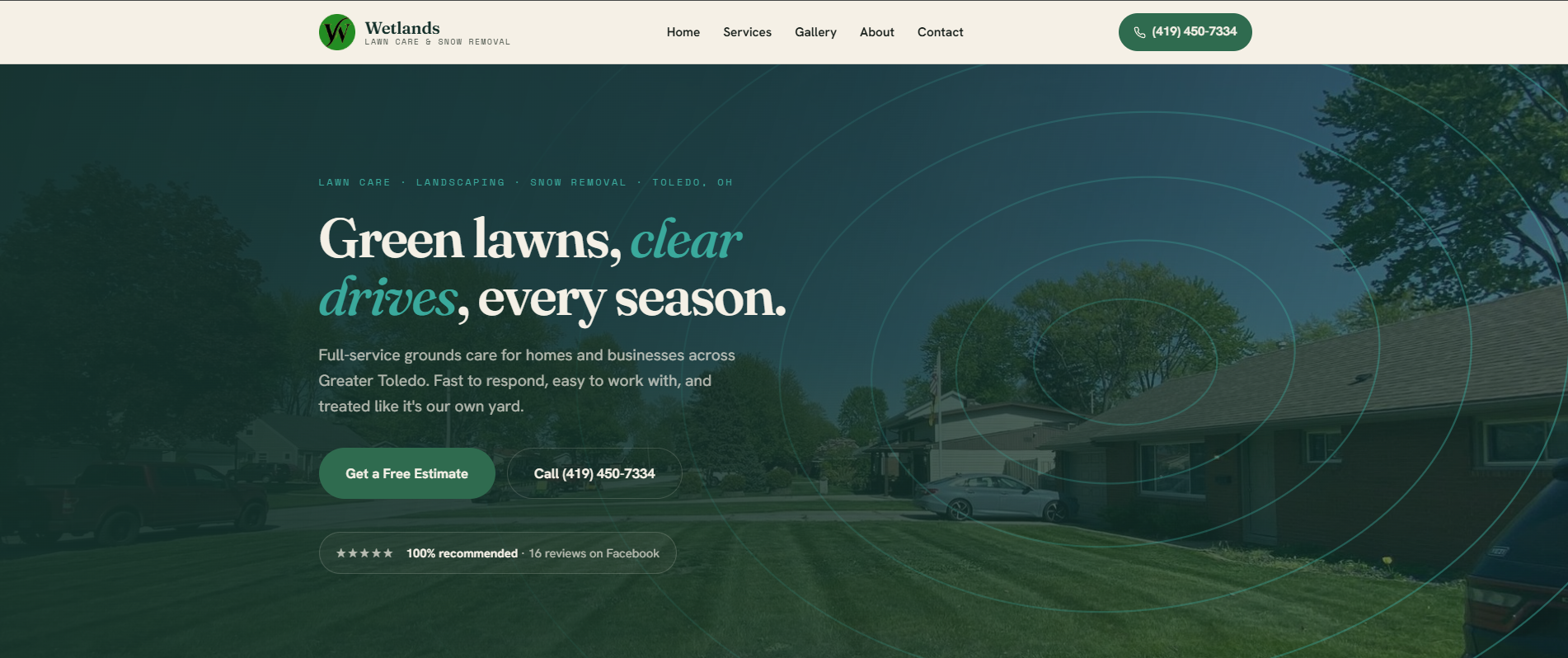 Wetlands Lawn Care website built by LuceDev